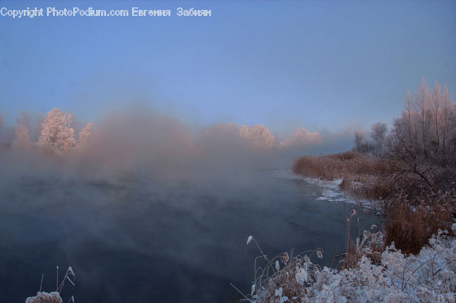 Frost, Ice, Outdoors, Snow, Dawn, Dusk, Sky