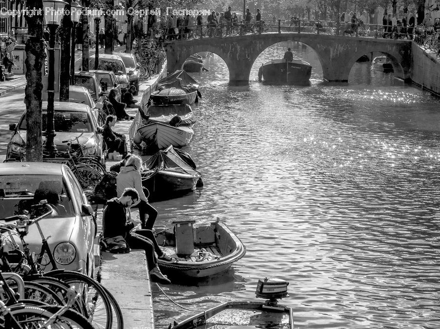 Bridge, Assembly Line, Factory, Canal, Outdoors, River, Water