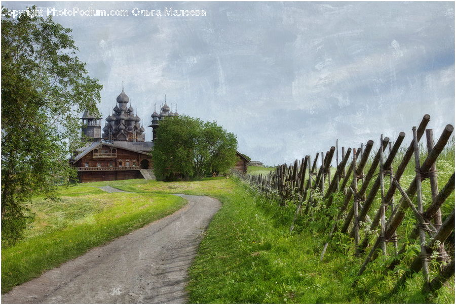 Dirt Road, Gravel, Road, Building, Cottage, Housing, Architecture