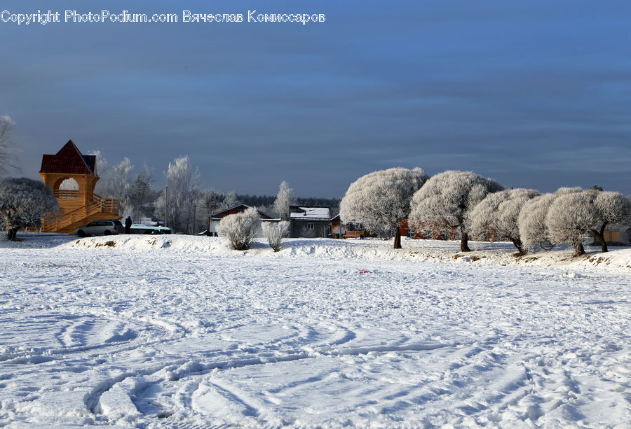Frost, Ice, Outdoors, Snow, Building, Cottage, Housing