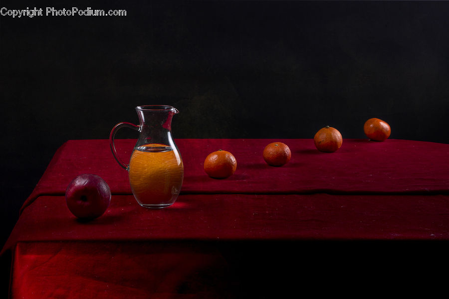 Glass, Goblet, Pitcher, Fruit, Grapes, Furniture