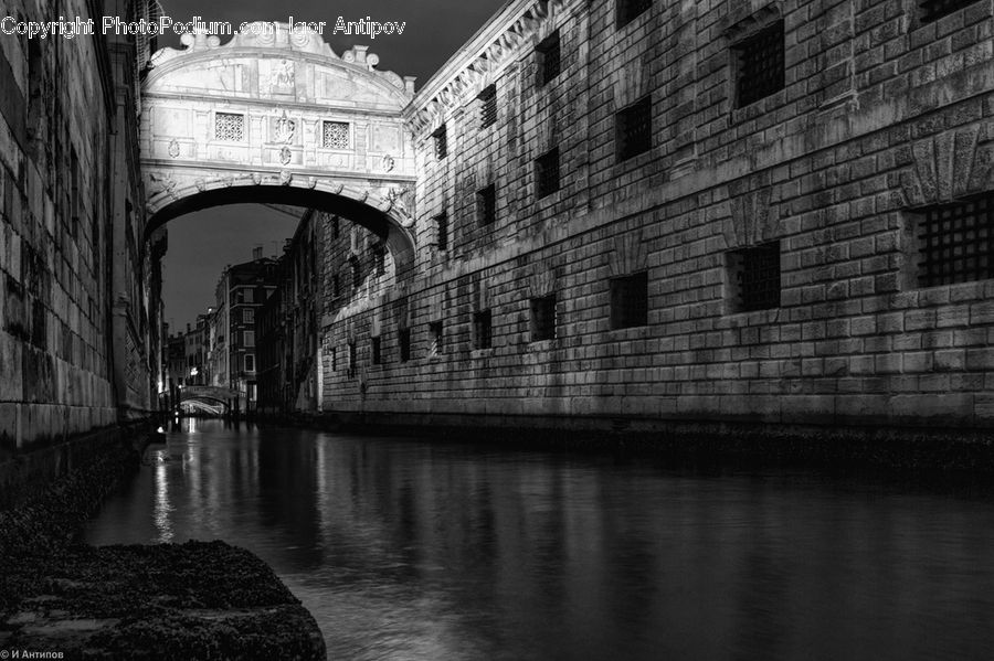 Canal, Outdoors, River, Water, Arched, City, Downtown