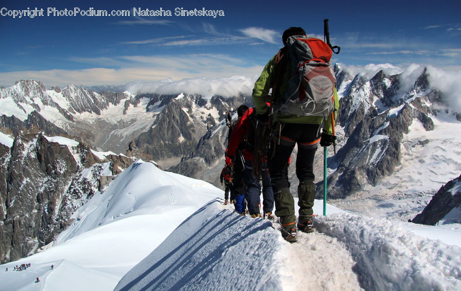Human, People, Person, Backpack, Bag, Alps, Crest