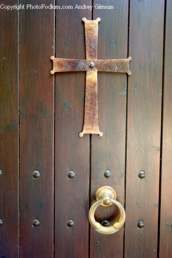 Cross, Wood, Furniture, Lock