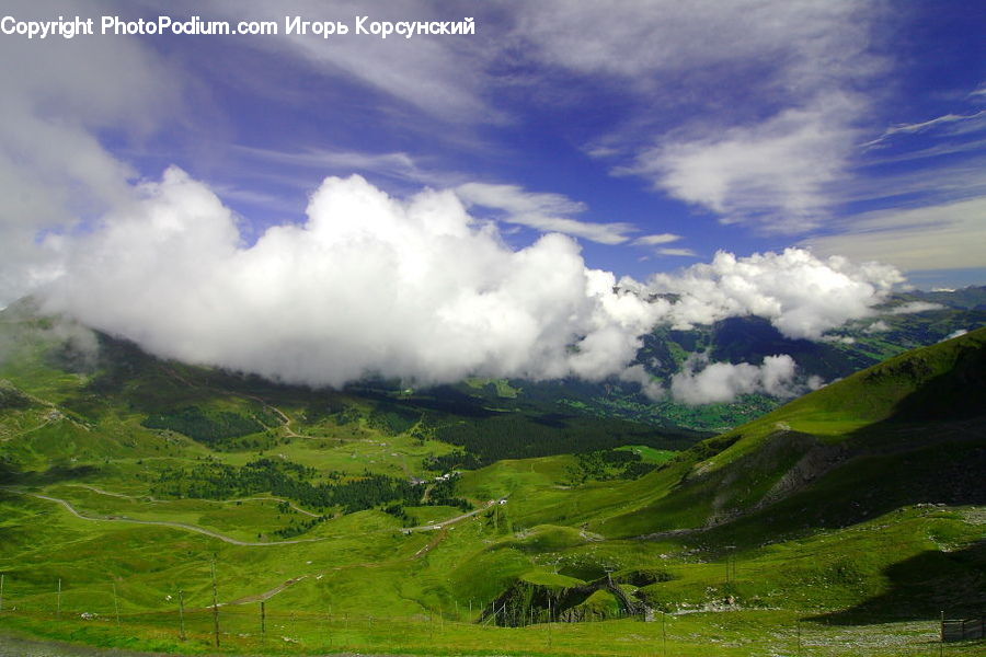 Field, Grass, Grassland, Land, Outdoors, Cloud, Cumulus