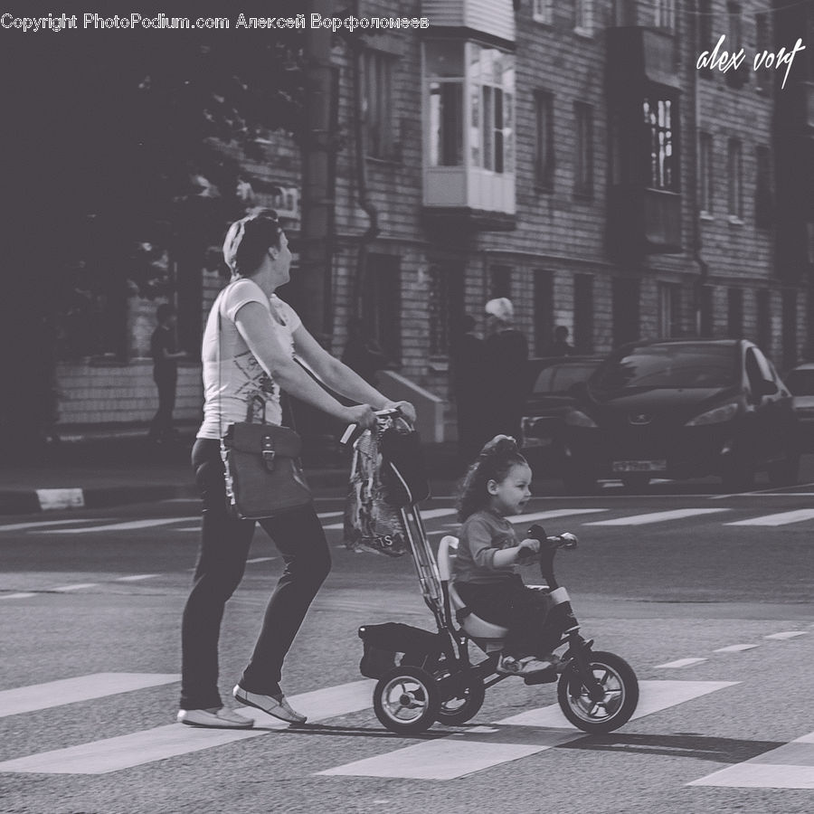 People, Person, Human, Tricycle, Vehicle, Scooter, Bicycle