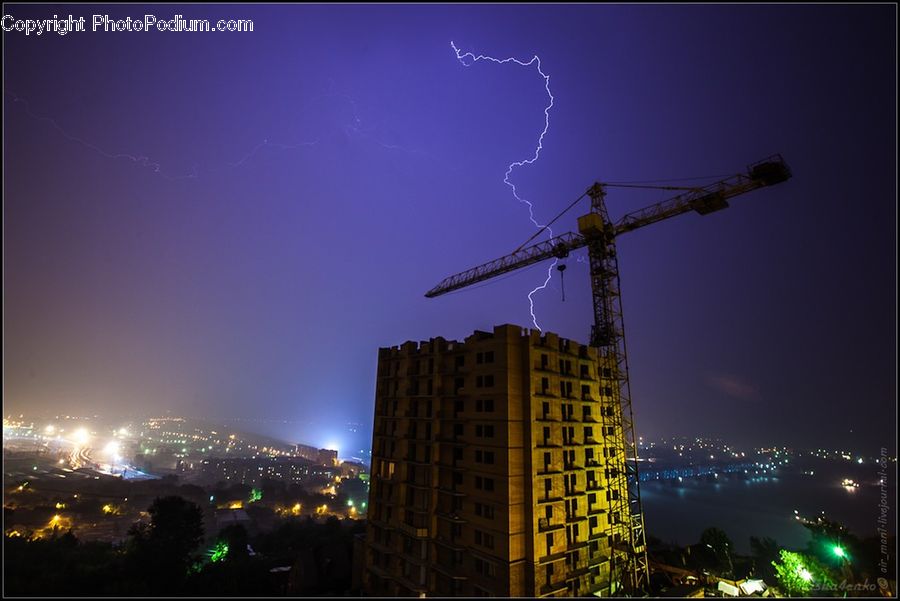 Constriction Crane, Night, Outdoors, Lighting, Club, Festival, Building