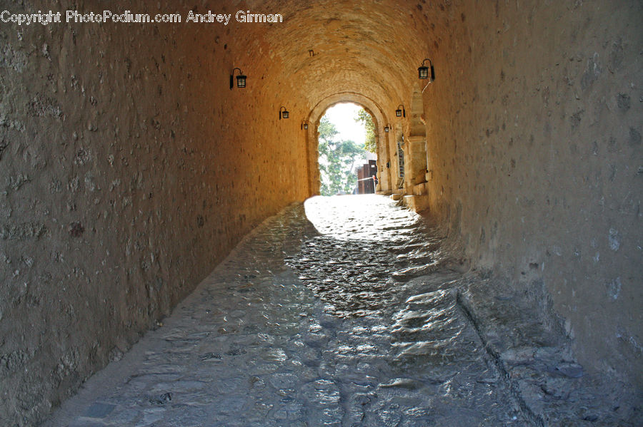 Arch, Cobblestone, Pavement, Walkway, Corridor, Crypt