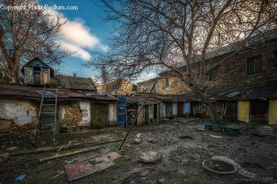 Ruins, Cobblestone, Pavement, Walkway, Backyard, Yard, Brick