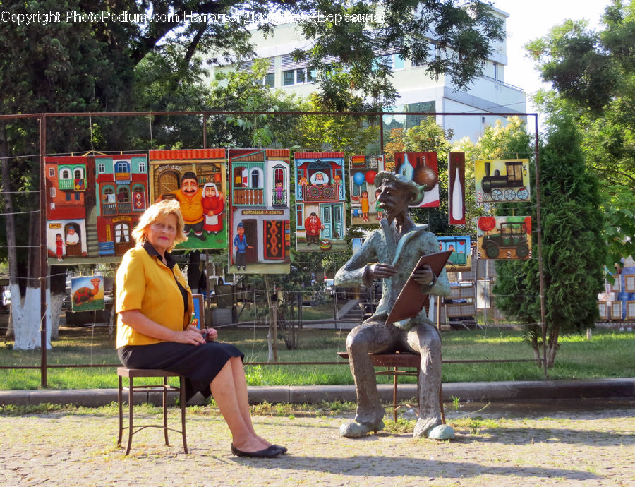 Art, Sculpture, Statue, Bench, Chair, Furniture, Architecture