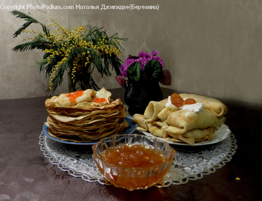 Plant, Potted Plant, Basket, Dessert, Food, Pastry, Flower Arrangement