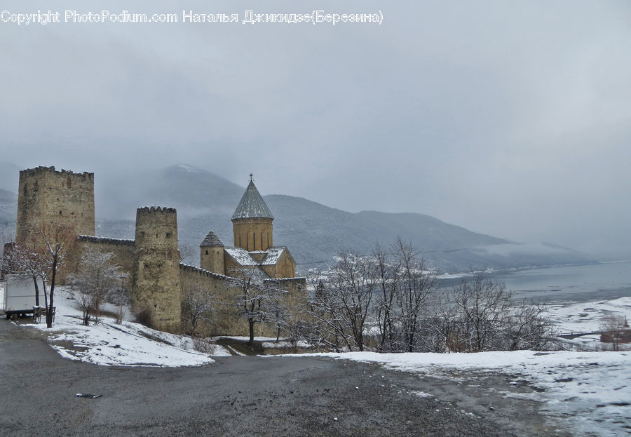 Architecture, Castle, Fort, Ice, Outdoors, Snow, Church