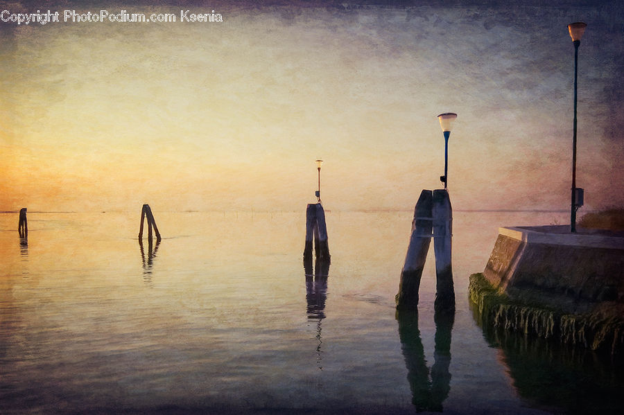 Coast, Outdoors, Sea, Water, Dawn, Dusk, Sky