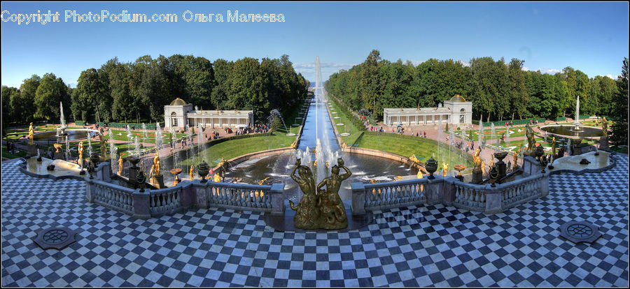 Fountain, Water, Pool, Architecture, Downtown, Plaza, Town Square