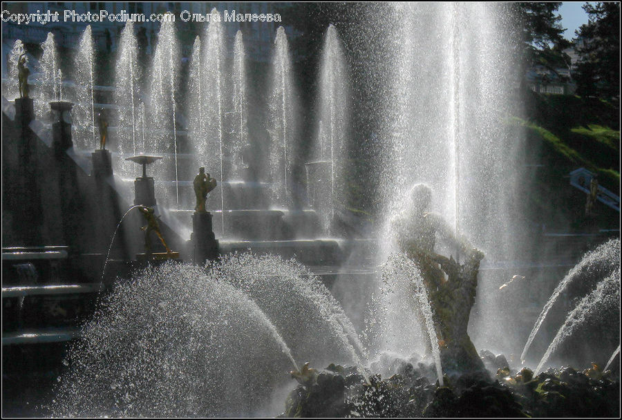 Fountain, Water, Outdoors, Sea, Sea Waves, Road, Path