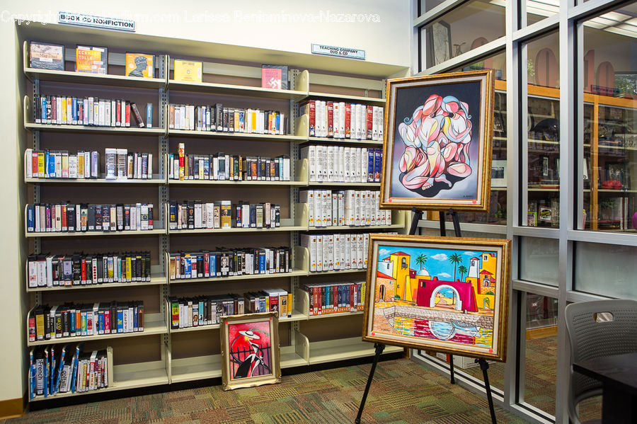 Art, Indoors, Library, Room, Book, Bookcase, Furniture