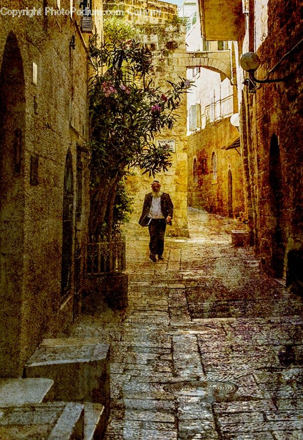 Brick, Alley, Alleyway, Road, Street, Town, Cobblestone