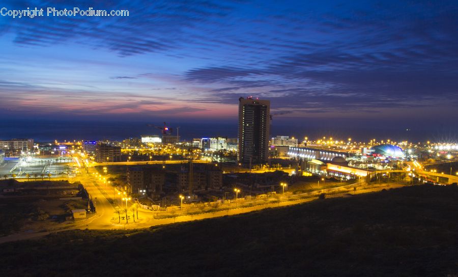 City, Downtown, Metropolis, Urban, Night, Outdoors, Lighting