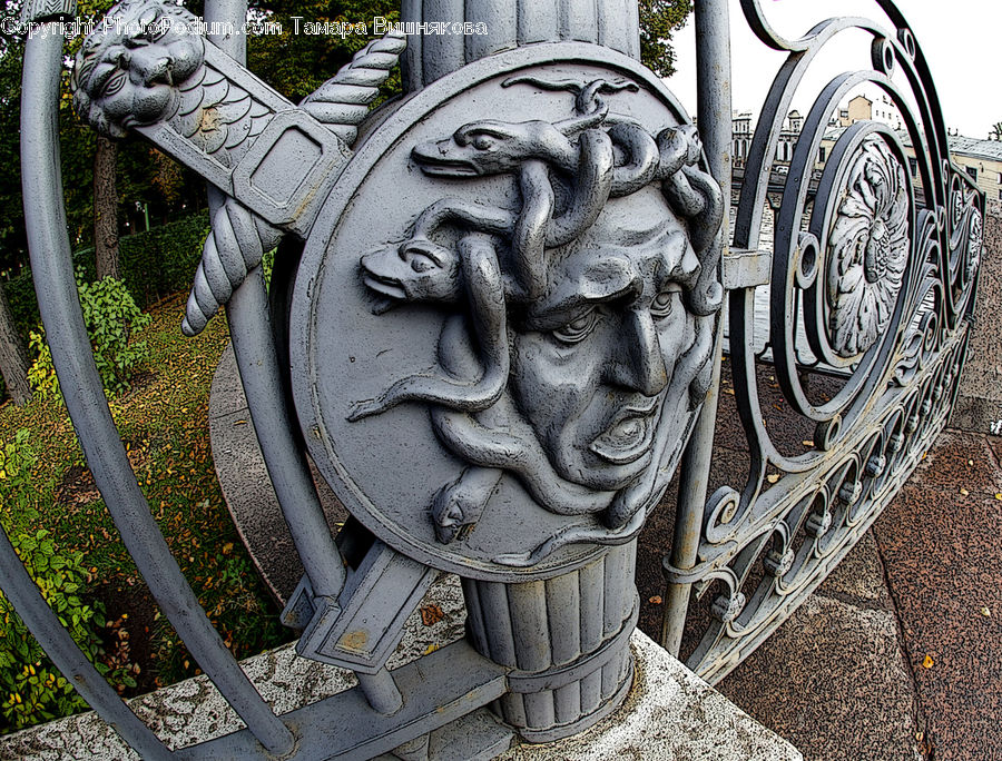 Head, Portrait, Art, Sculpture, Statue, Gargoyle, Cannon
