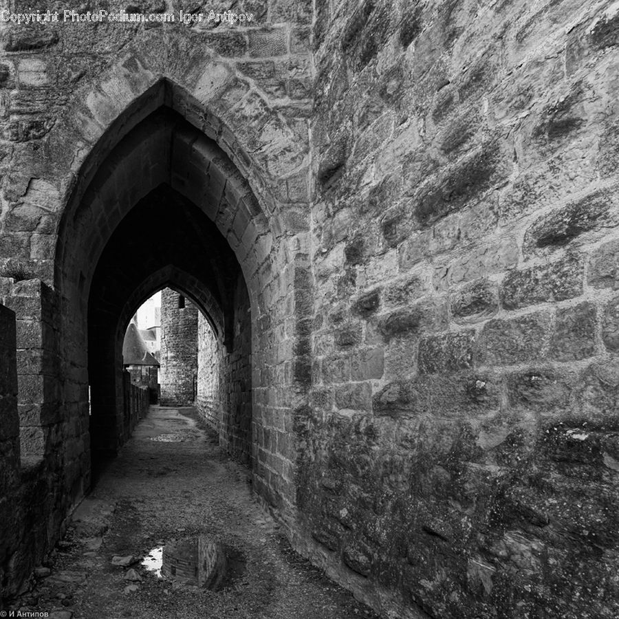 Brick, Tunnel, Arch, Alley, Alleyway, Road, Street