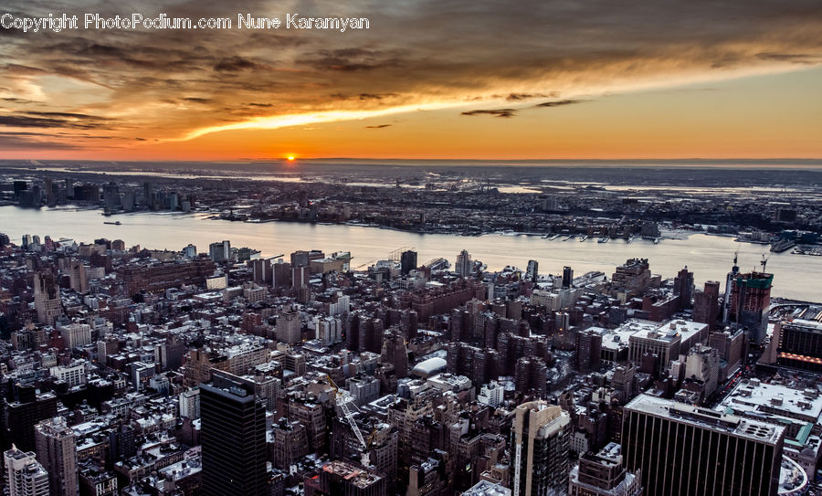 Aerial View, City, Downtown, Urban, Metropolis, Computer, Computer Hardware