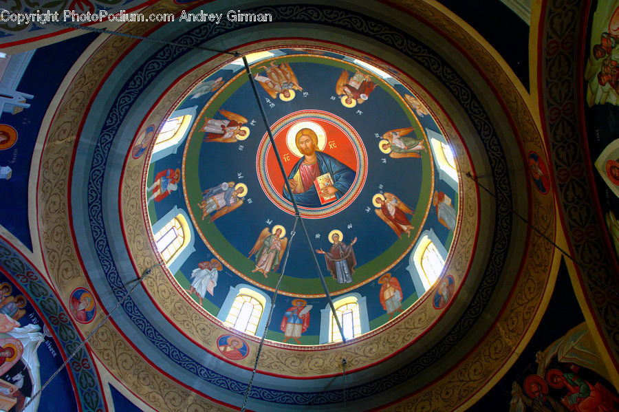 Architecture, Church, Worship, Dome, Art, Stained Glass, Altar