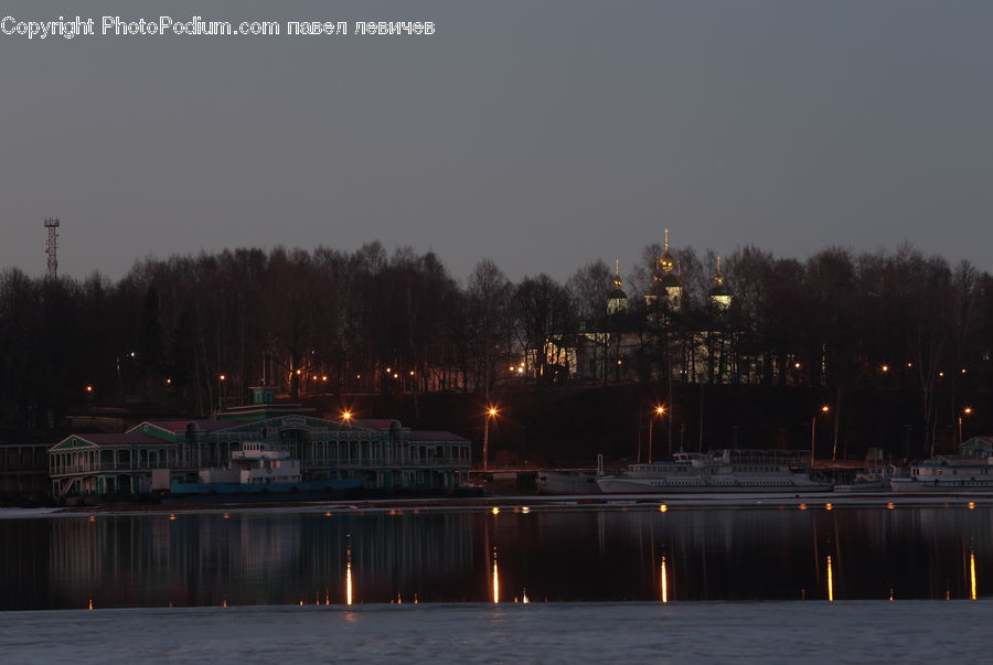Factory, Refinery, City, Downtown, Metropolis, Urban, Night