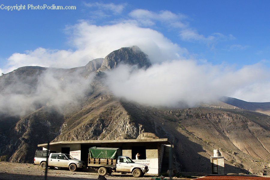 Eruption, Volcano, Automobile, Car, Vehicle, Van, Pickup Truck