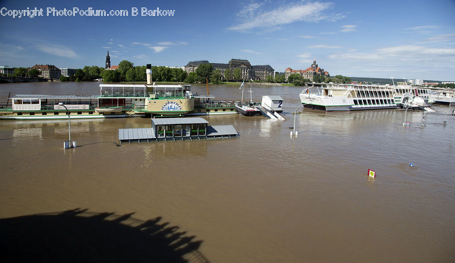 Flood, Harbor, Port, Waterfront, Cruise Ship, Ferry, Freighter