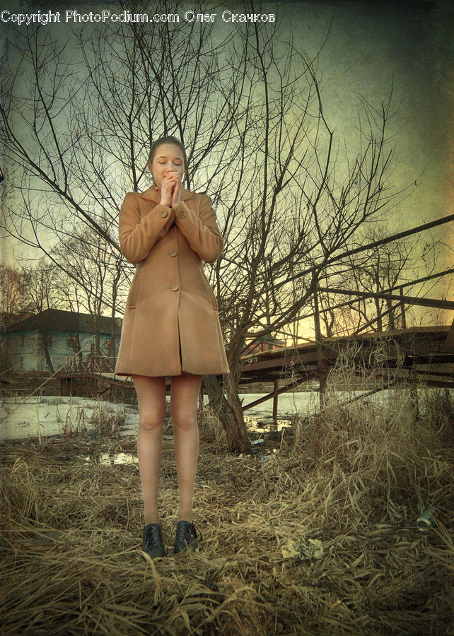 Human, People, Person, Coat, Overcoat, Countryside, Field