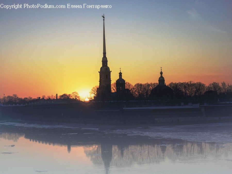 Architecture, Spire, Steeple, Tower, Dawn, Dusk, Sky