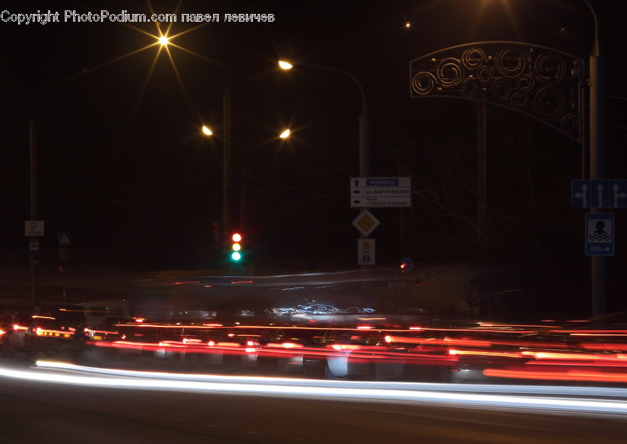 Sign, Freeway, Road, Cafeteria, Diner, Traffic Jam, City