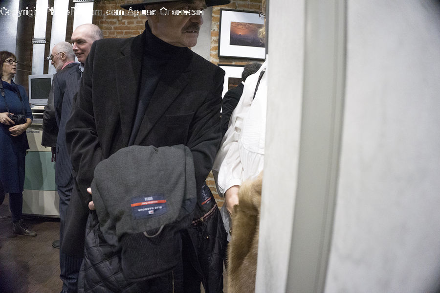 People, Person, Human, Clothing, Overcoat, Suit, Mirror