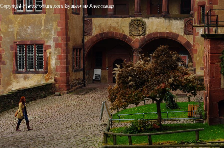 Brick, Bench, Arch, Patio, Leisure Activities, Walking, Gate