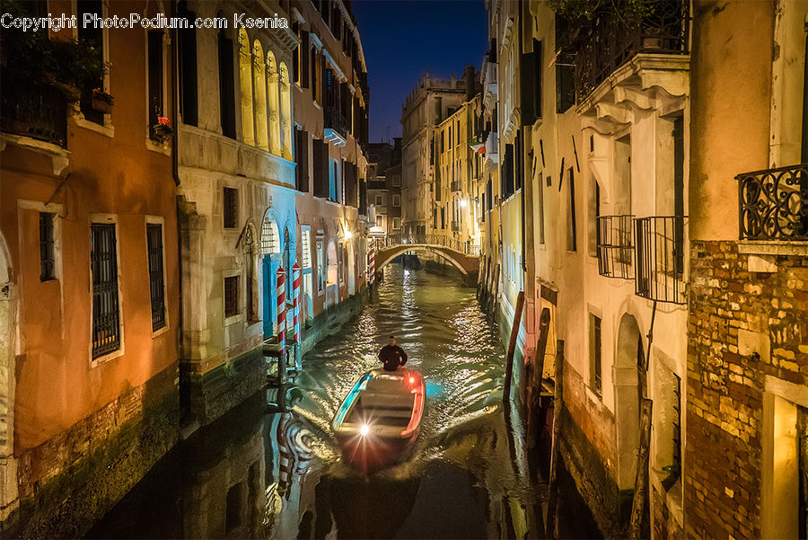 Boat, Gondola, Canal, Outdoors, River, Water, Road