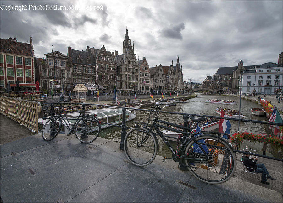 Bicycle, Bike, Vehicle, Building, Downtown, Town, Neighborhood