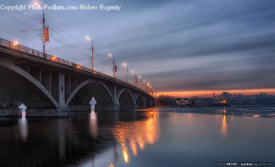 Bridge, Dawn, Dusk, Sky, Sunrise, Sunset, Harbor