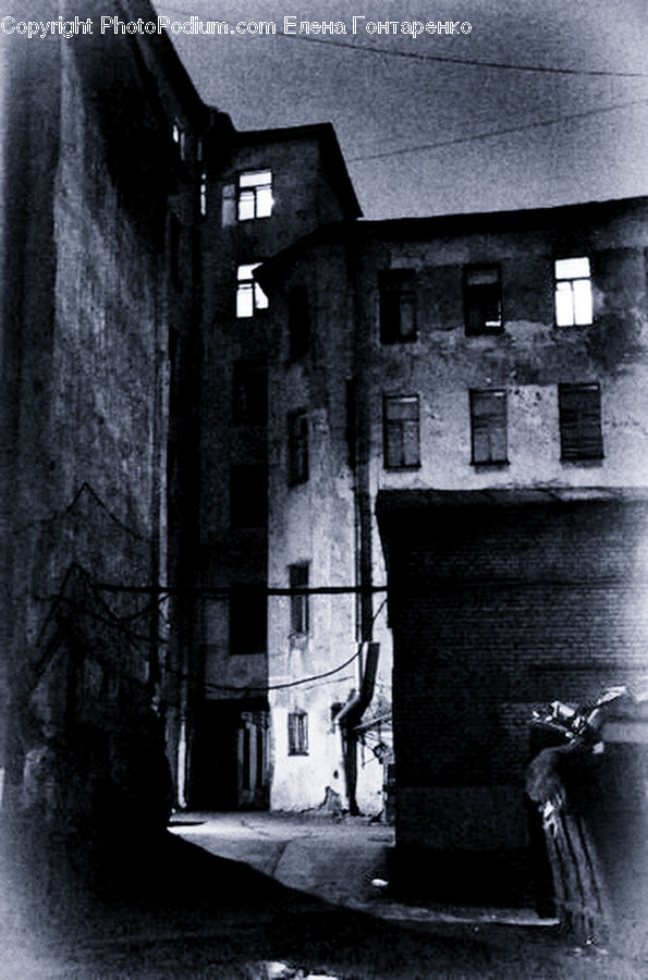 Alley, Alleyway, Road, Street, Town, Art, Gargoyle