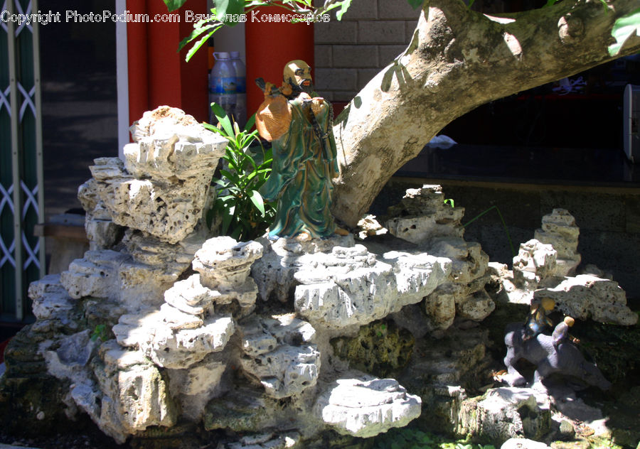 Rubble, Bird, Puffin, Rock, Column, Pillar, Art
