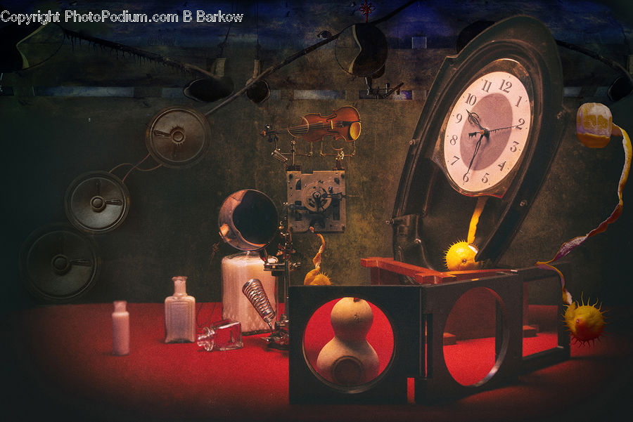 Analog Clock, Clock, Bird, Canary, Finch, Engine, Machine