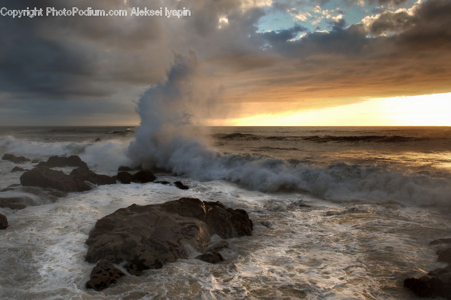 Eruption, Geyser, Outdoors, Water, Sea, Sea Waves, Ground