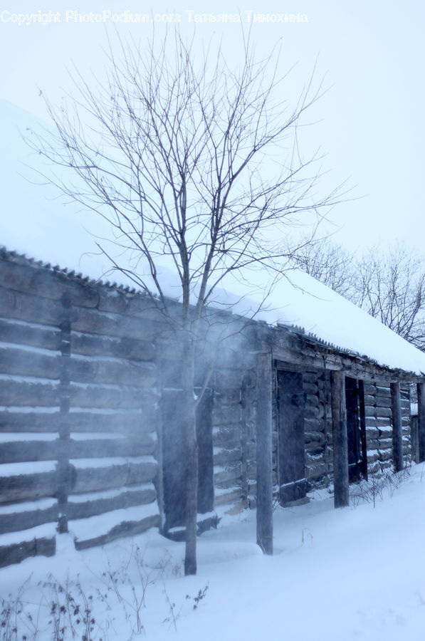 Blizzard, Outdoors, Snow, Weather, Winter, Cabin, Hut