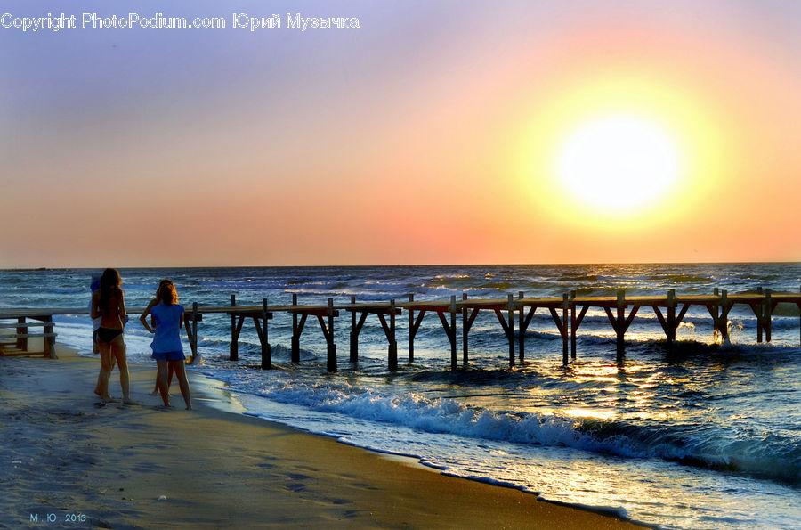 Dock, Pier, Beach, Coast, Outdoors, Sea, Water