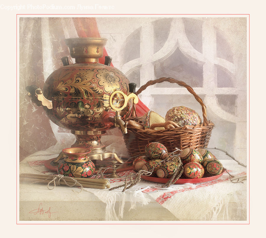Basket, Pot, Pottery, Perfume, Glass, Goblet, Accessories