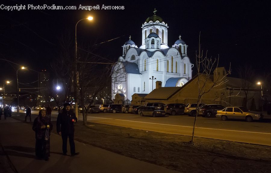 Architecture, Church, Worship, Night, Outdoors, Cathedral, Bell Tower