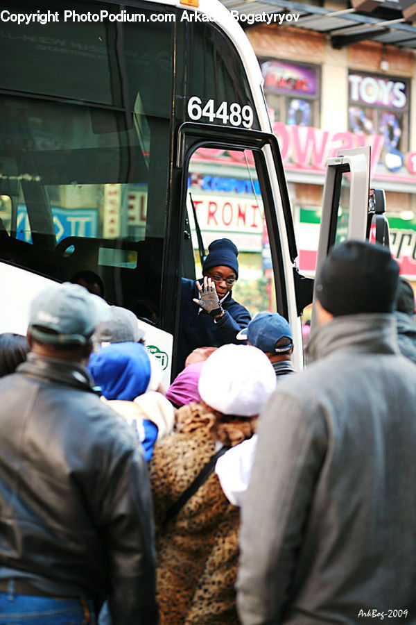 People, Person, Human, Bus, Vehicle, Baseball Cap, Cap