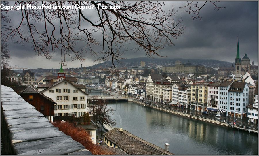 Canal, Outdoors, River, Water, Architecture, Spire, Steeple
