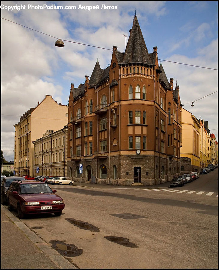 Automobile, Car, Vehicle, Apartment Building, Building, High Rise, City