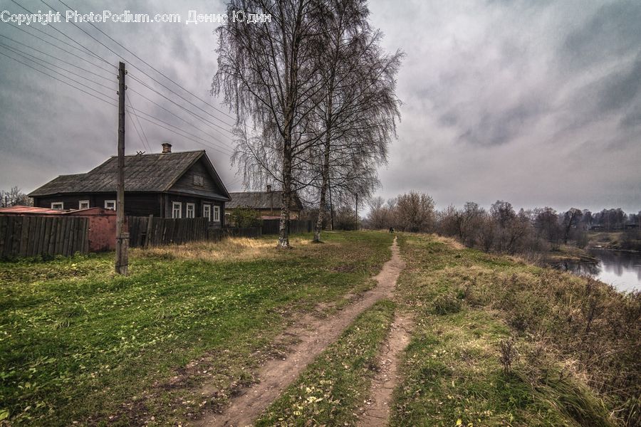 Dirt Road, Gravel, Road, Building, Cottage, Housing, Cabin