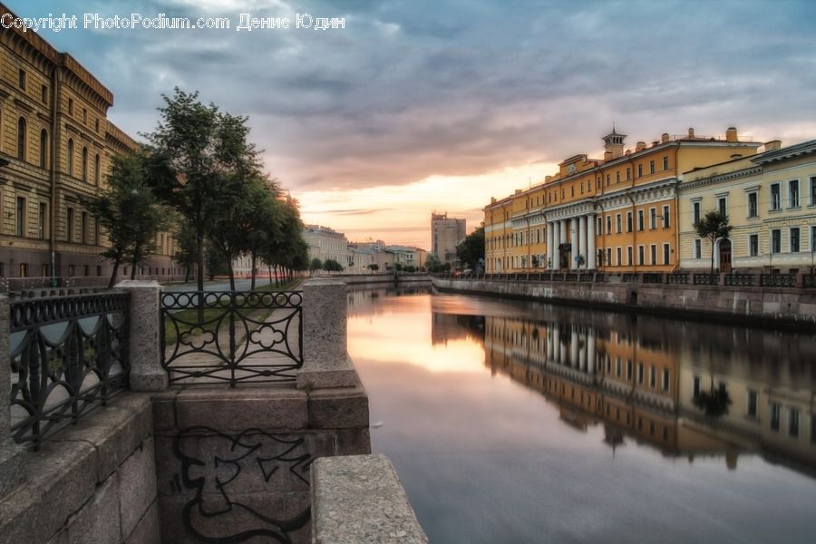 Bench, Canal, Outdoors, River, Water, Balcony, Boardwalk
